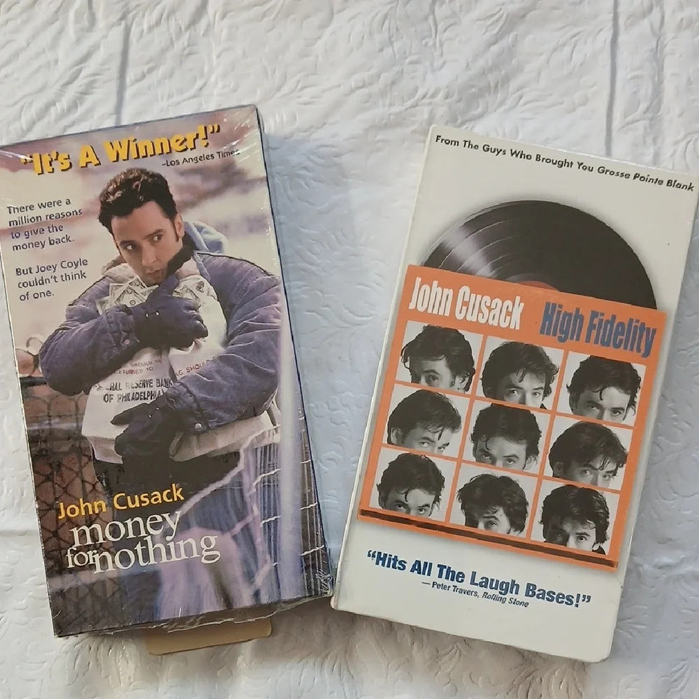 John Cusack VHS Movie Lot - Mixed Titles (Blue, Black, White)